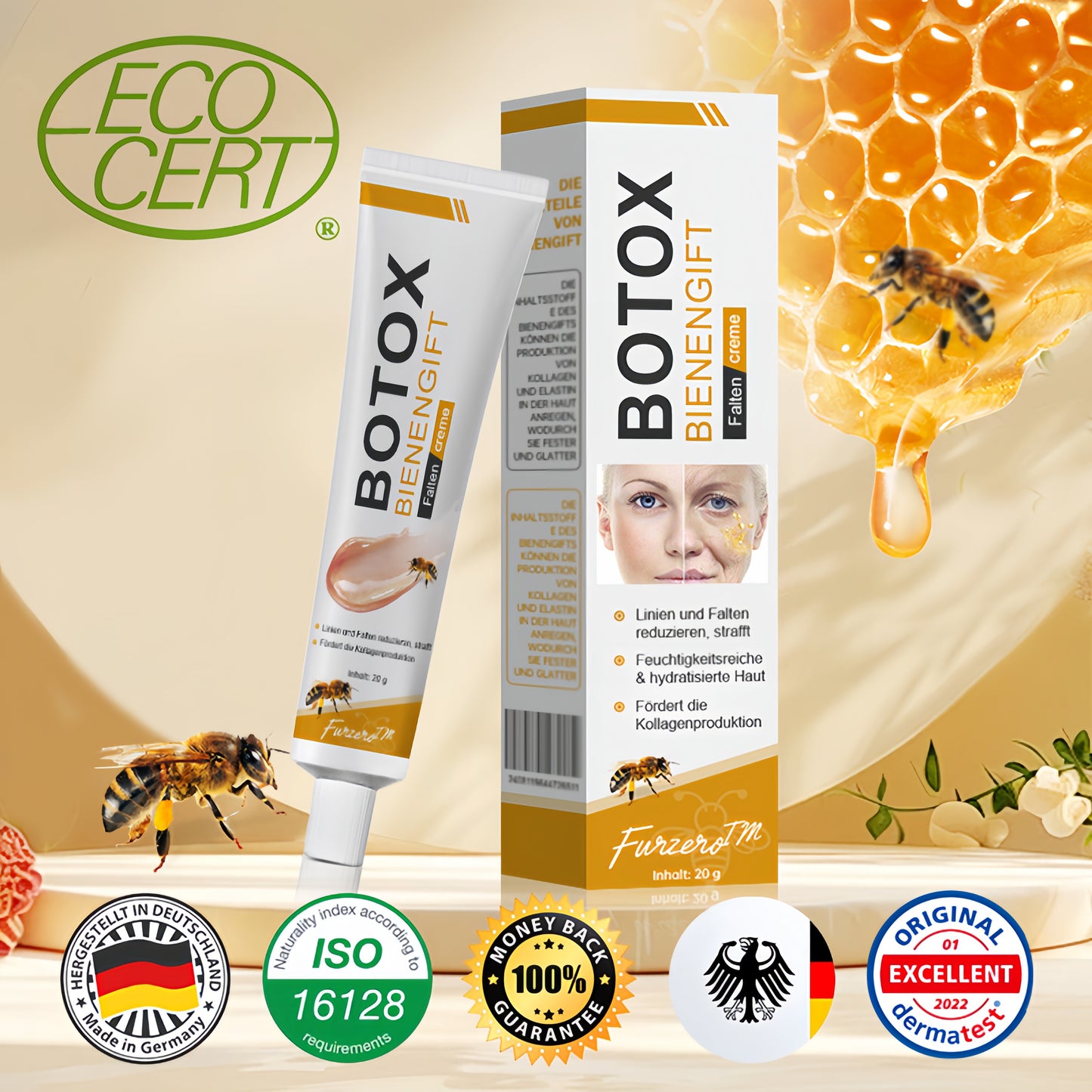 🔥🔥Letzter Tag der Aktion: 70 % Rabatt - ✨Furzero™ Botox Bienenvenom Faltenentfernungscreme